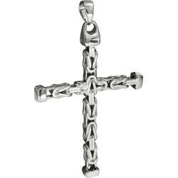 Zeeme Basic Anhänger Silber 925 Kreuz-Motiv Königskette poliert 75mm