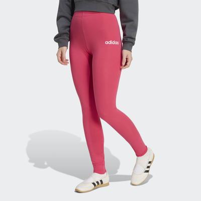Trainingstights ADIDAS SPORTSWEAR "ESSENTIALS LINEAR COTTON", Damen, Gr. XS, N-Gr, pink (power pink, weiß, normal, gr.), Obermaterial: 90% Baumwolle, 10% Elasthan, Hosen