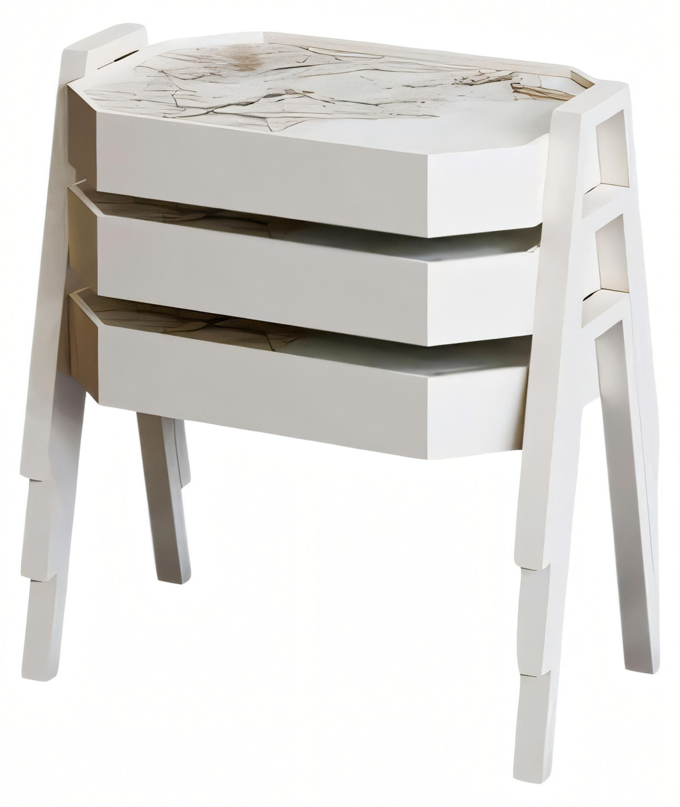 AEA Elegante witte salontafelset van hout in moderne stijl
