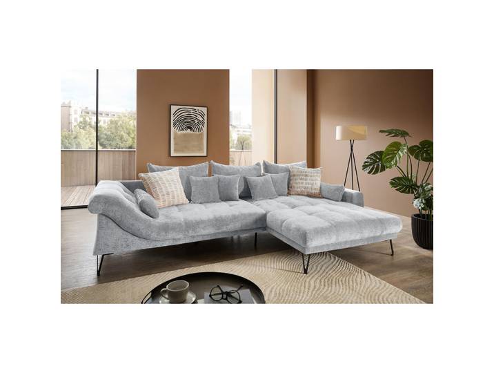 Livetastic Ecksofa, Hellblau, Metall, Uni, Füllung: Schaumstoff,Schaumstoff,Schaumstoff,Schaumstoff, Ottomane rechts, L-Form, 310x192 cm, Rücken echt, Wohnzimmer, Sofas & Couches, Wohnlandschaften, Ecksofas