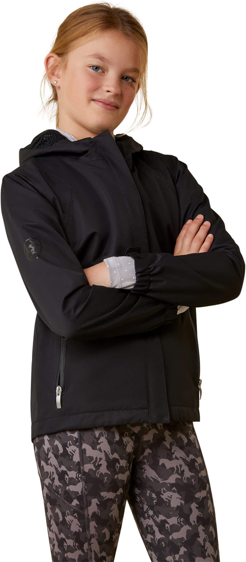 Kid's Spectator Waterproof Jacket in Black, Size: Medium by Ariat