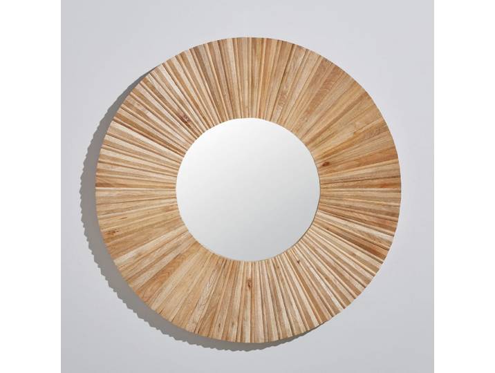 Runder Spiegel aus Mangoholz, Durchmesser 120 cm