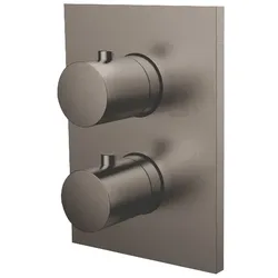 Herzbach design ix pvd Thermostatarmatur Unterputz 3 plus eckig rund bla, Black Steel, 21.503055.2.4 21.503055.2.40