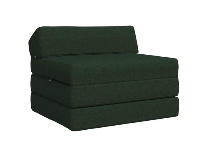 Coespram 2-in-1 Klappsofa Faltbare Schlafmatratze Dunkelgrün Stoff Vielseitige 2-in-1 Sessel-Matratze mit Schaumstoff-Füllung für Wohnzimmer, Schlafzimmer oder Gästezimmer.