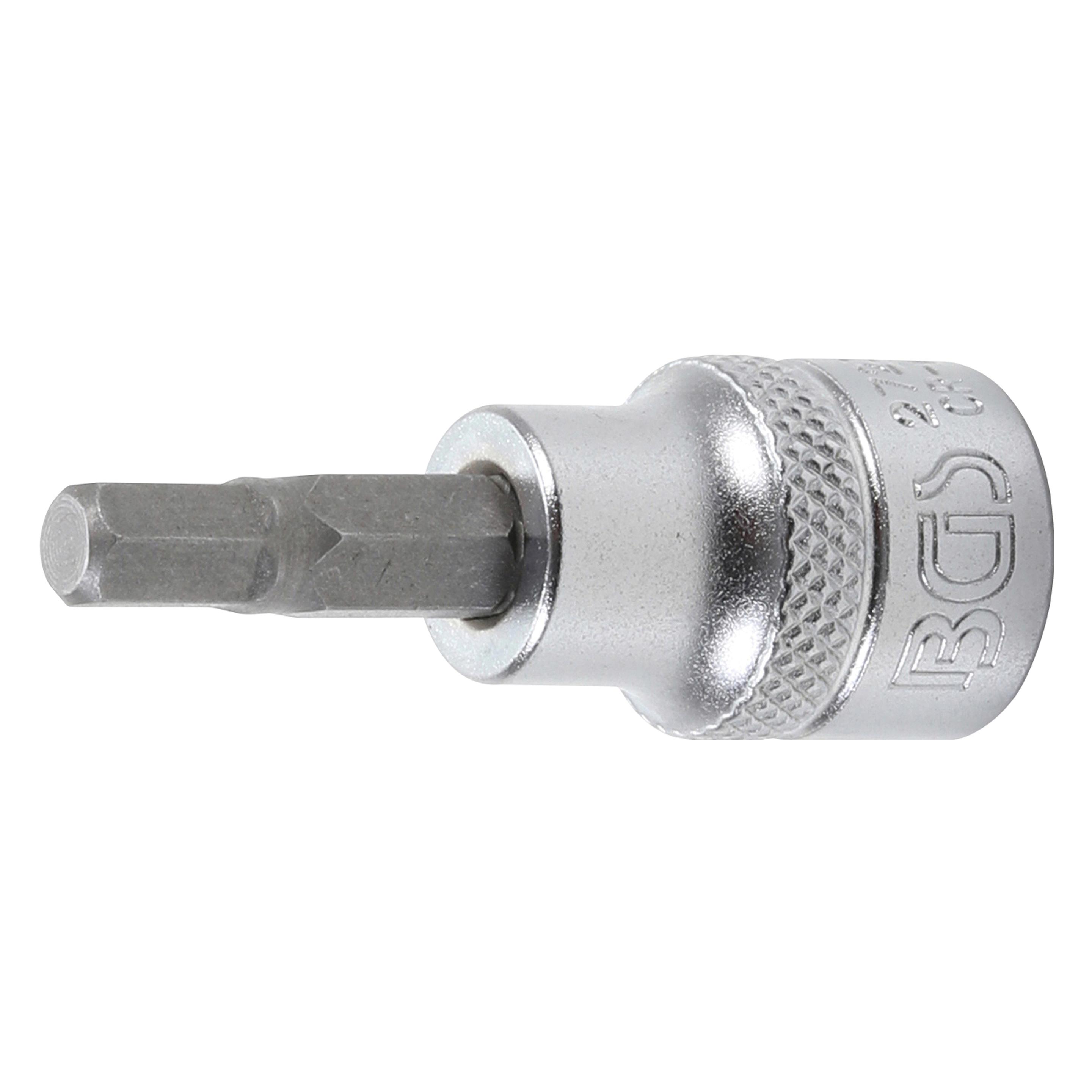 BGS Bit-Einsatz Antrieb Innenvierkant 10 mm (3/8") Innensechskant 7/32" (2723)