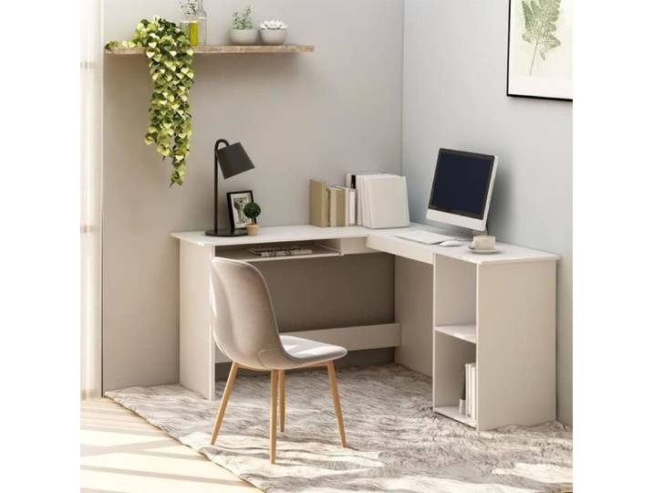 Top  Table de travail JILI - Bureau d'angle en forme de L Blanc 120x140x75 cm 35 6 Kg