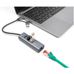 Delock 64282 (USB-A, USB-C, 3 Ports), Dockingstation + USB Hub, Grau