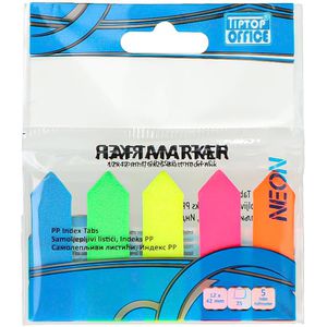 TipTop-Office Haftmarker TTO 406254, transparent, Folie, beschriftbar, 5 x 25 Pfeile, Neonfarben