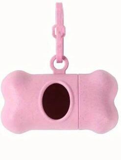 Uplifted Finds Bone Shaped Portable Waste Bag Dispenser pink