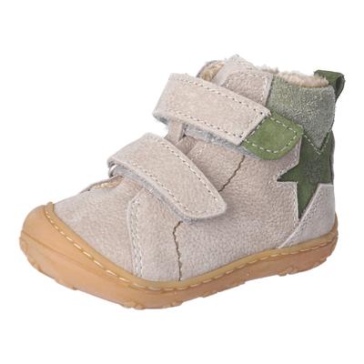 Lauflernschuh PEPINO BY RICOSTA "GENO, WMS: mittel", Baby, Gr. 25, Warmfutter, beige (natur), Leder, Schuhe Lauflernschuh, Babyschuh mit Kontrastnähten, Größenschablone zum Download