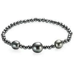 PERLEA Armband Tahitizucht- perlen 8-12mm flexibel