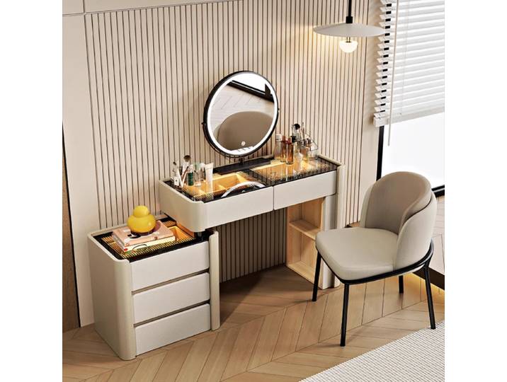 Coiffeuse de maquillage, articles de toilette, commodes de bureau, coiffeuse, casier, armoire de rangement intelligente Simple, Table de maquillage