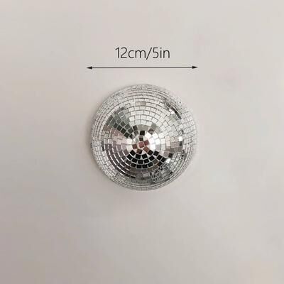 Inspire Essentials Half Disco Ball Wall Mirror Decor Metallic Reflective Art For Modern Interiors 2