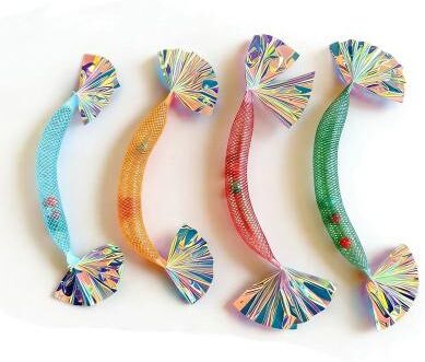 Uplift Picks Mesh Tube Shrimp Cat Chew Toy Set 4 Pcs (all Colors)