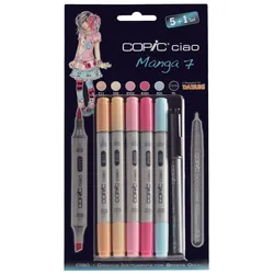 COPIC® Ciao 5+1 Set Manga 7 Layoutmarker-Set 1.0 + 6.0 mm Mehrfarbig