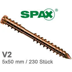 5x50 mm SPAX Terrassenschrauben A2, antik HKB, 230 Stück/ Paket