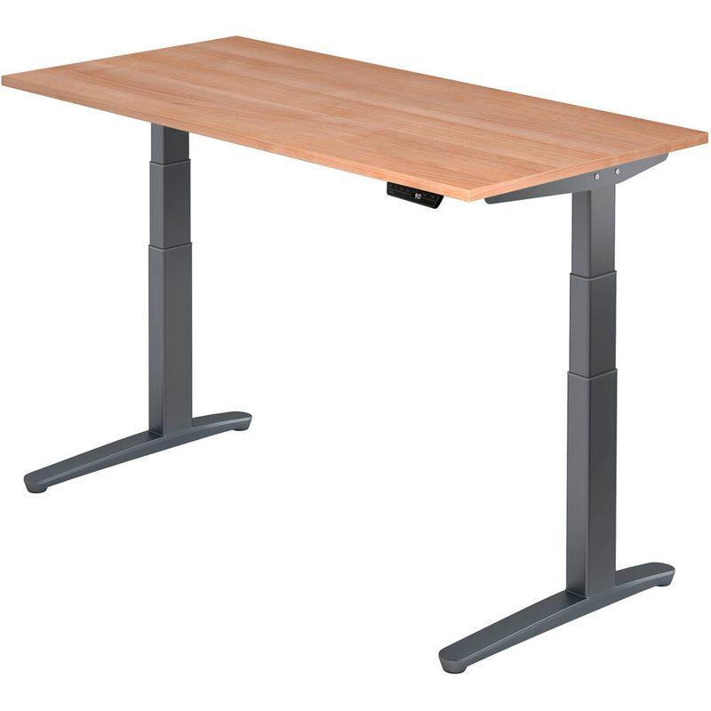 HAMMERBACHER VXBHM16/N/GG elektrisch höhenverstellbarer Schreibtisch 65,0 - 130,0 cm - elektrisch Nussbaum / grafit