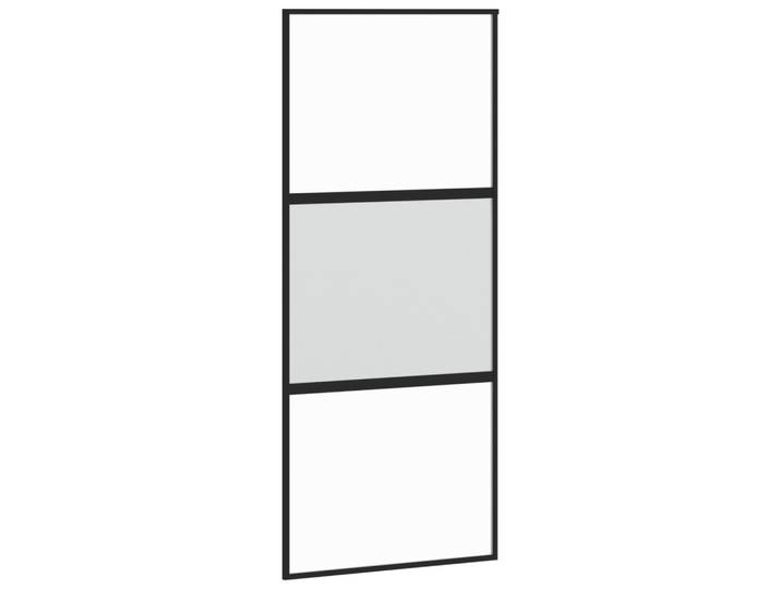 vidaXL Porte coulissante noire 90x205 cm verre trempé et aluminium