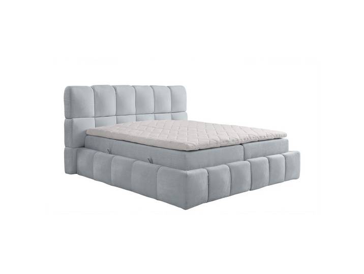 Labett Boxspringbett Aura mit Topper und Bettkasten, Grau, H3 Bonell, 140x200 cm, H3, 140x200 cm, Schlafzimmer, Betten, Boxspringbetten