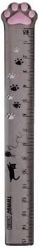 Discount Dollar Deals Cute Cat Paw Design Straight Ruler, Measurement And Drawing Function, Student Office Stationery Supplies dark Grey