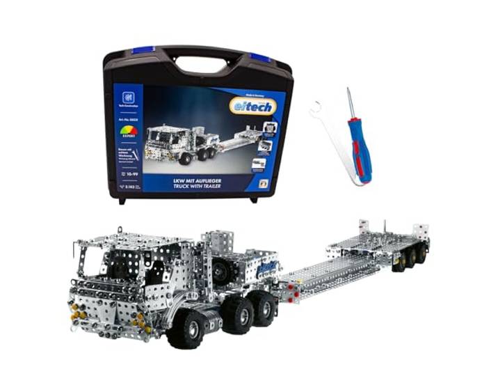 Eitech LKW mit Tieflader - Metallbaukasten 00331, Modellbau 2.100+ Bauteile