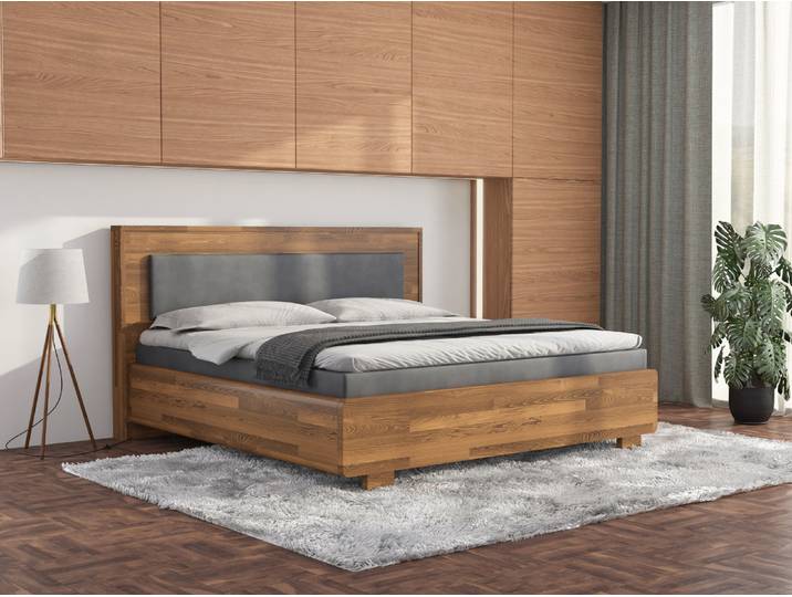 Boxspringbett Nature mit Massivholzrahmen und gepolstertem Kopfteil – 3%-Vorkasse-Rabatt