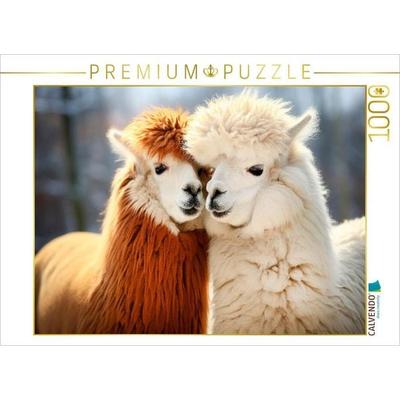 CALVENDO Puzzle Alpakas - Ein Herz und eine Seele | 1000 Teile Lege-Größe 64x48cm Foto-Puzzle für glückliche Stunden, von , Calvendo Puzzle