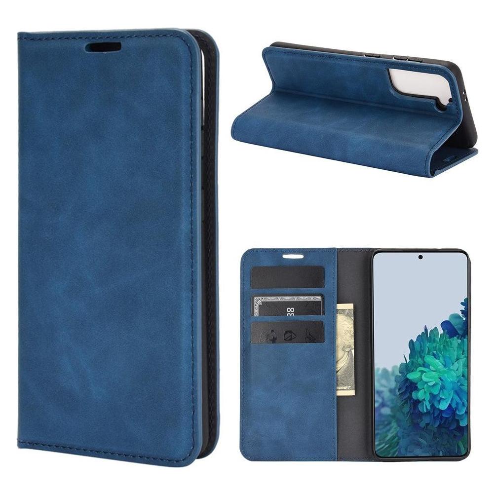 Cover-Discount Galaxy S21 - Seidige Stand Flip Case Hülle dunkelblau (Samsung Galaxy S21) (101231744E)