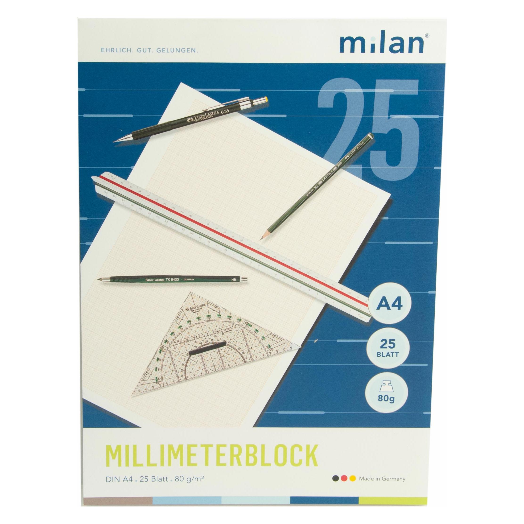 Folia Bringmann Milan Millimeterblock A4/25 80g (A4) (23457688)