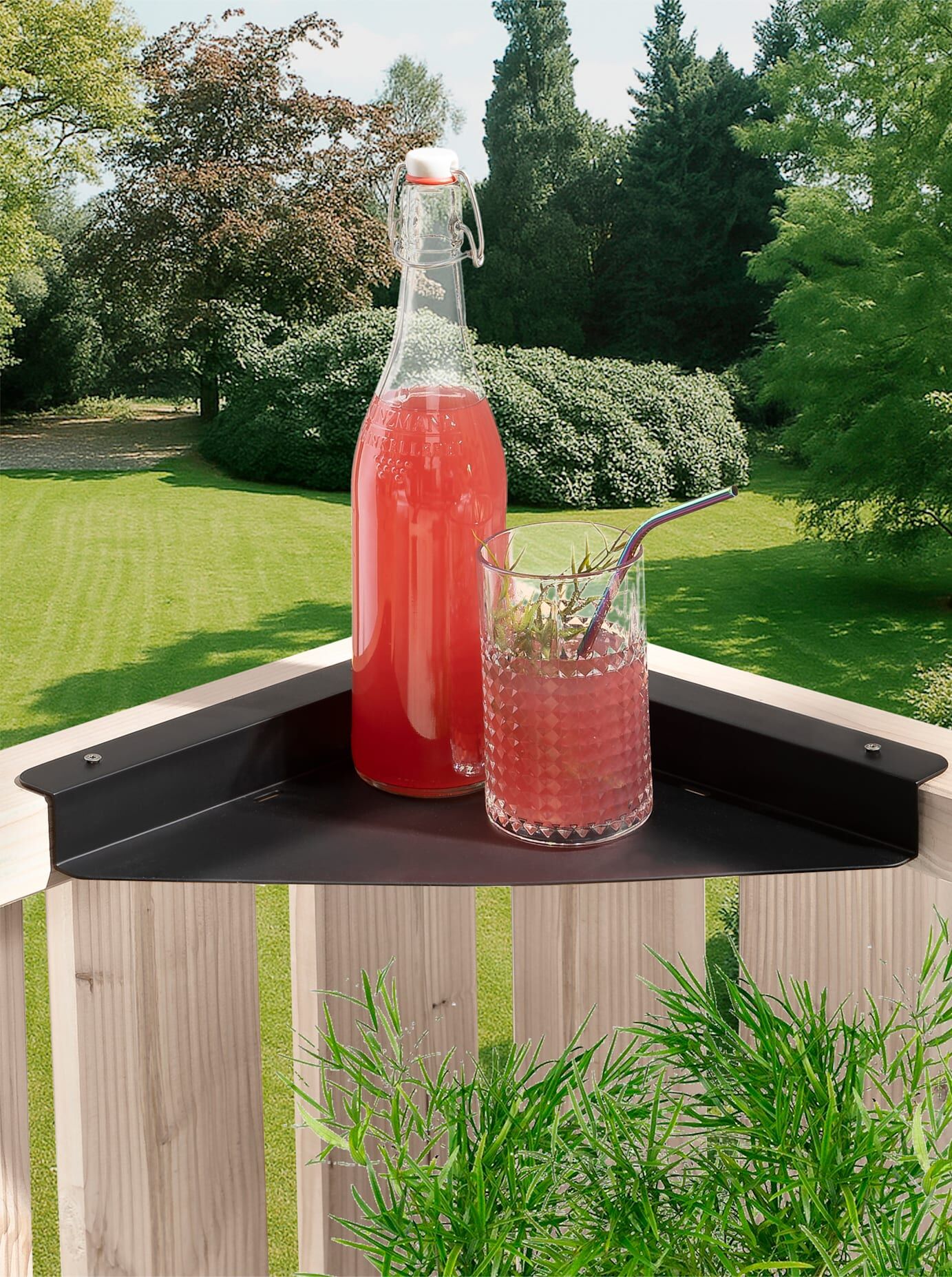 Eckregal HEINE HOME, schwarz, B:45cm H:3,5cm T:24cm, Kunststoff, Regale, Eckregal schwarz B/H/T: 45cm x 3,5cm x 24cm