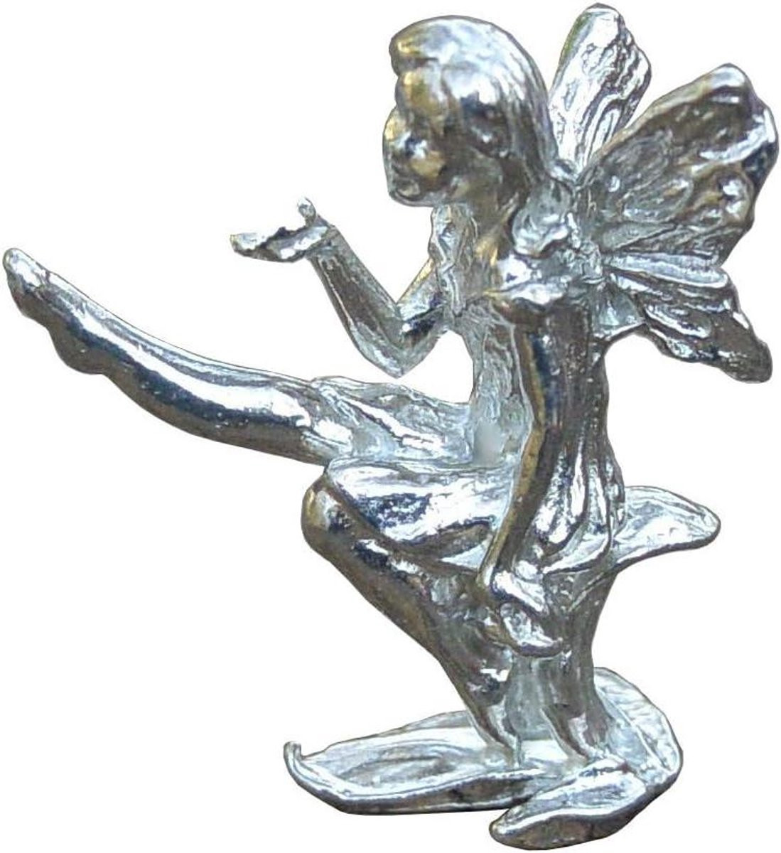 Handgemaakt Sprookjes Beeldje Fairy Sculptuur in Zilver - 44 Gram
