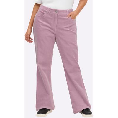 Cordhose SHEEGO, Damen, Gr. 46, Normalgrößen, mauve, 98% Baumwolle, 2% Elasthan, unifarben, Hosen Cordhose