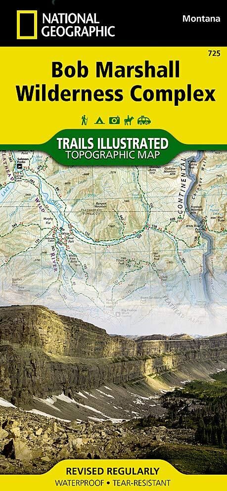 Carte de randonnée n° 725 - Bob Marshall Wilderness (Montana)   National Geographic