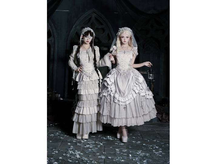 Avec Puji Original Lolita fille haut demi-jupe ensemble gothique Corset Sk queue de poisson ensemble douce princesse Lolita ensemble