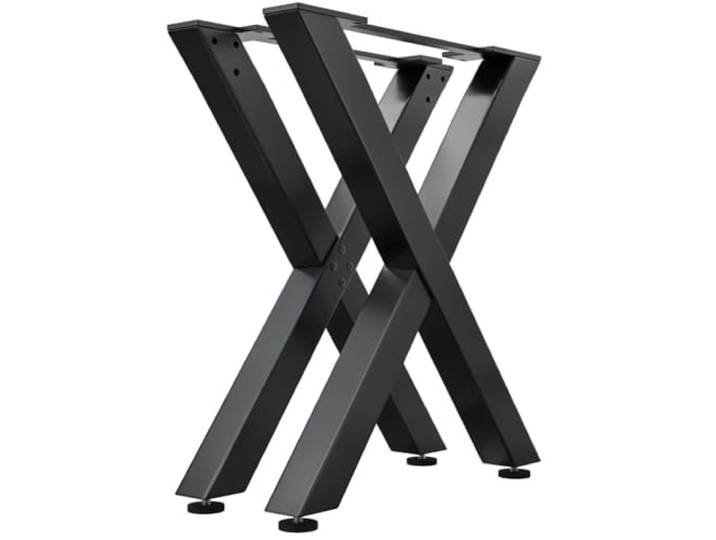 Juana Tischbeine Metall Schwarz 2 Stück X Form Tischkufen Tischgestell B68xH105 cm Möbelkufen für Stehtisch