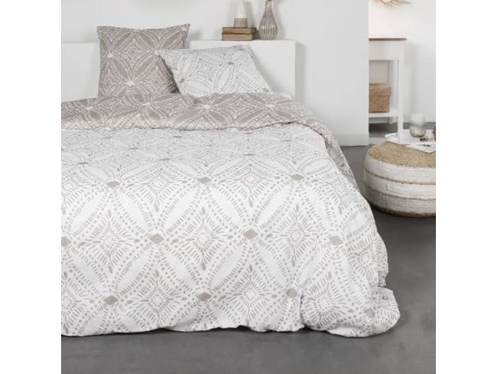 TODAY Parure De Lit Double en Coton Flanelle à Motifs De Rosaces - Beige - 240 X 260 Cm