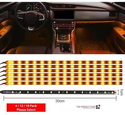 The Cart Load Waterproof Motor LED Strip Underbody Light, DC , For Car, Motorcycle Accessories yellow 18 Pack