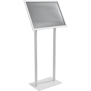 Böttcher-AG Infoständer Classic aus Aluminium, weiß, A2, 120 cm Höhe