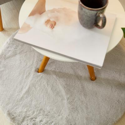 Hochflor-Teppich OTTO HOME "Lugano", grau, H:30mm Ø:80cm, Teppiche, Kunstfell, Uni Farben, sehr weich & kuschelig