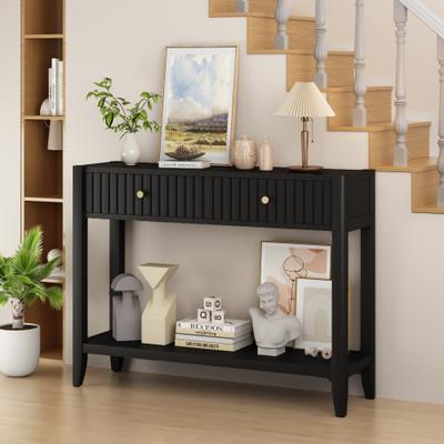 PRIMEPLUS 39.37-in Narrow Console Table with Drawers and Storage Shelf - 39''