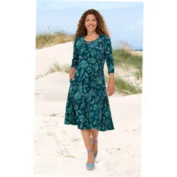 Viskose-Kleid in Druck petrol in Größe 42 von DW-Shop, Petrol, 42