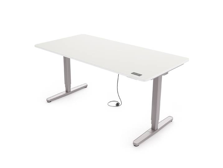 Elektrisch höhenverstellbarer Schreibtisch 160x80 cm, Weiß/Grau - Yaasa Desk Pro