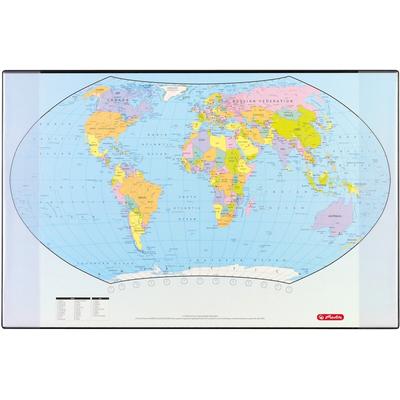 herlitz Schreibunterlage 44x68cm Kunststoff Weltkarte politisch