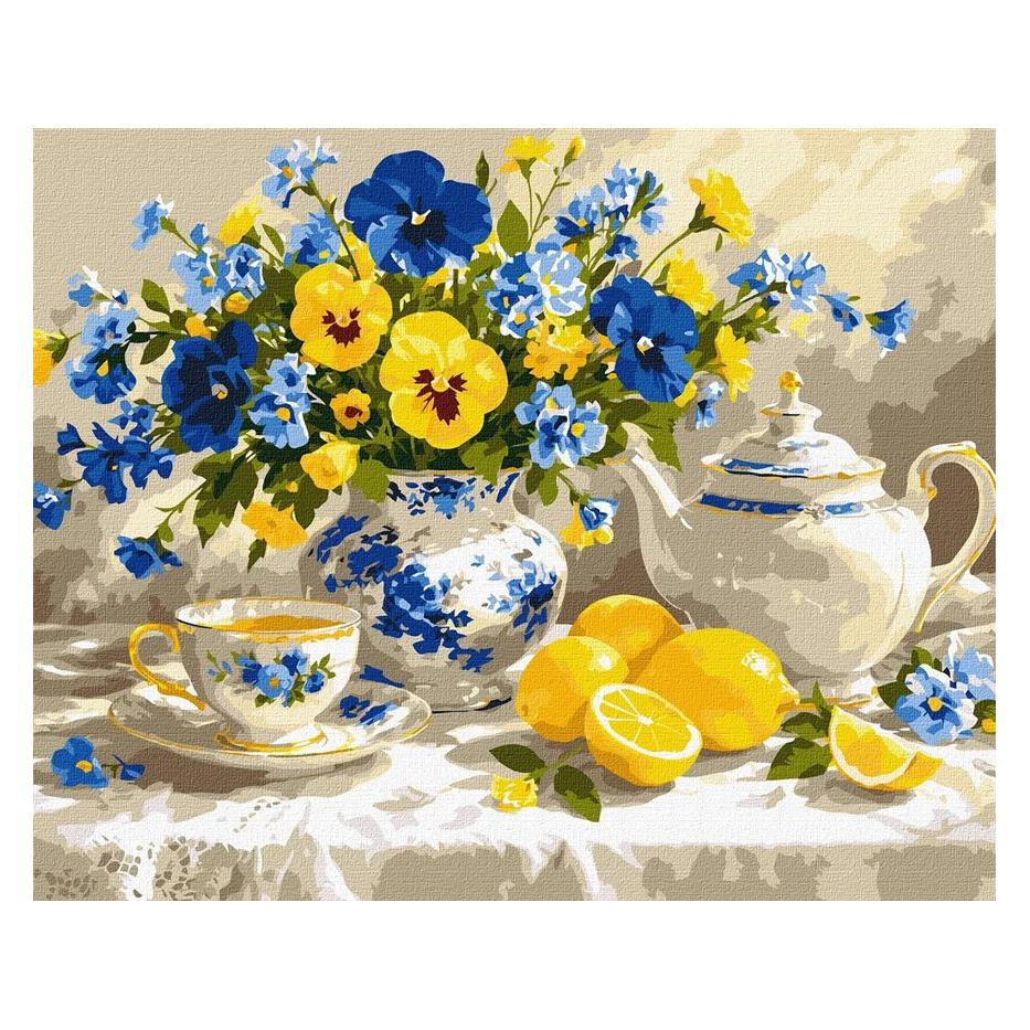 Ideyka Malen nach Zahlen Symphonie aus Blau und Sonne 40 x 50 cm (KHO5771)