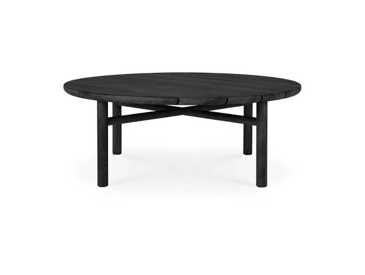 Ethnicraft Quatro Outdoor Couchtisch schwarzgebeizt teak Ø95 cm