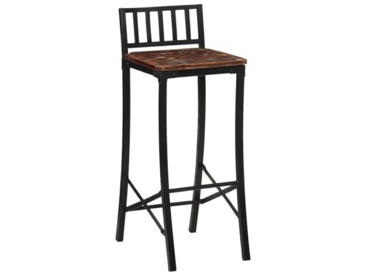 HKLGBVCR Barhocker aus recyceltem Massivholz, 4-teilig Altholz, Fußstütze, Tragkraft 110 kg, Küche, Esszimmer, Wohnzimmer, Unikate
