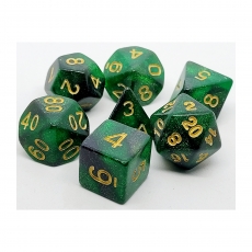 Dice4friends Würfelset Confetti - Green Galaxy (7) 284074