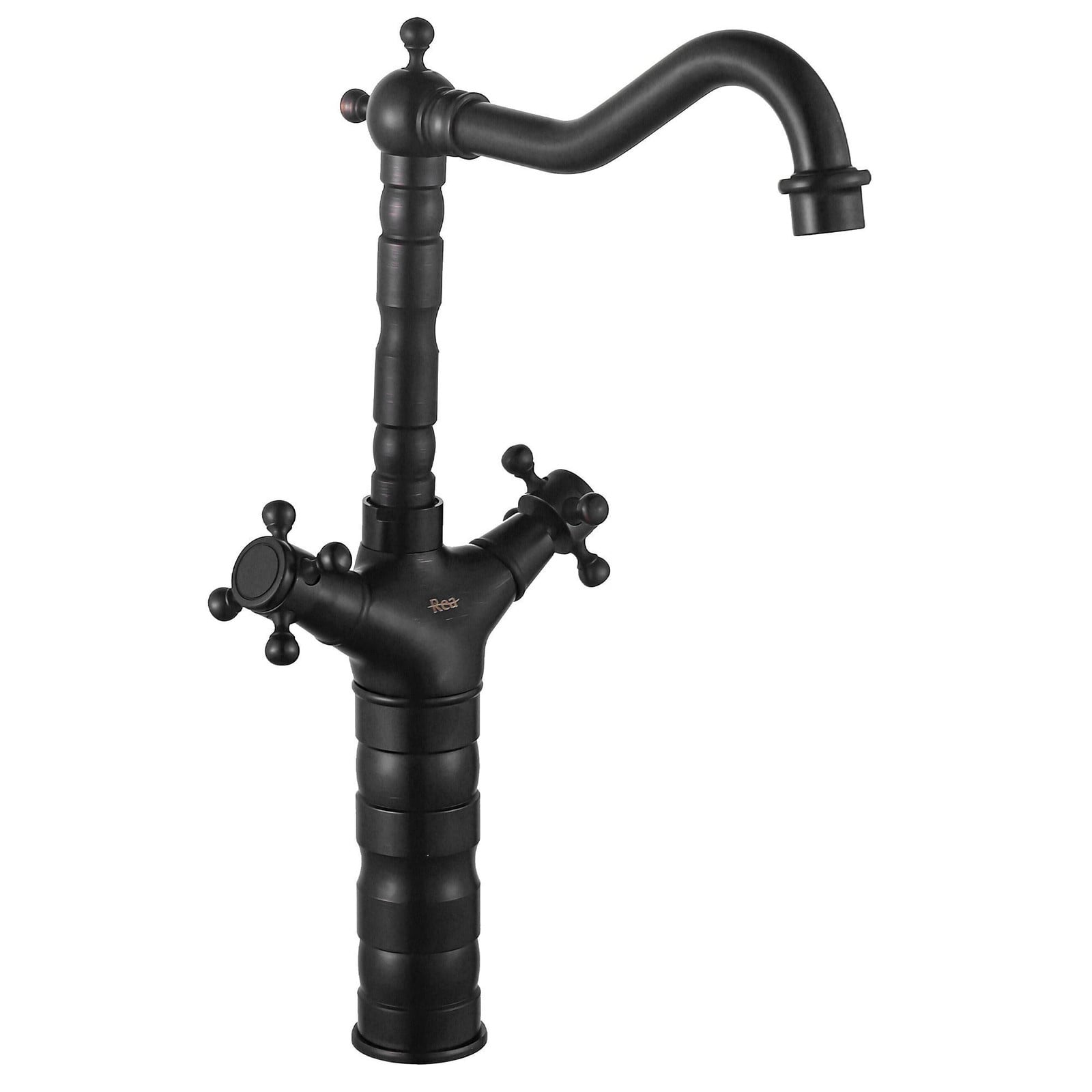 Rea Keukenkraan Wastafelkraan Rustico Old Black met draaibare uitloop
