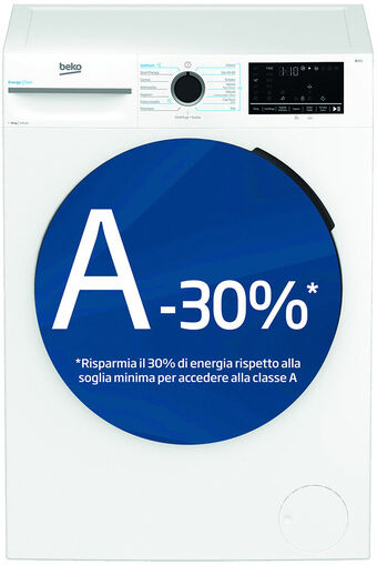 Beko b300 BMWUR10149DC 10kg, Classe A-30%, Bianco, Motore Inverter 1400 giri, Display touch, Porta con cover, EnergySpin™, Vapore