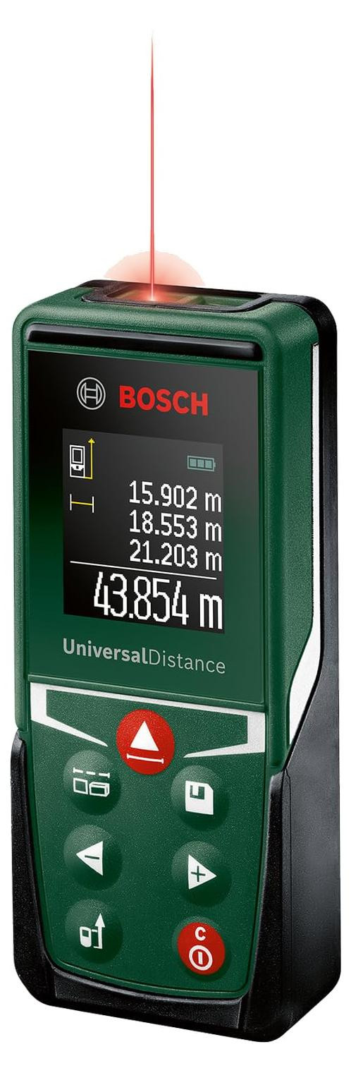 Bosch Home and Garden UniversalDistance 50 Laser afstandsmeter groen/zwart met bereik van 50 meter en beschermhoes